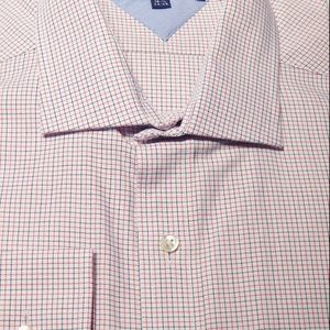 NWT Men dress shirt Hilfiger 16.5 34/35 red blue check Regular Fit